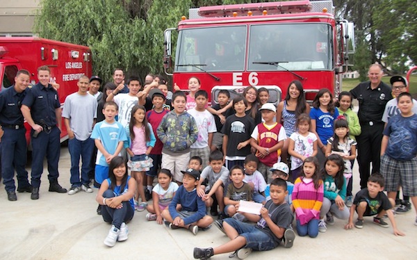 MySafe:LA and LAFD members with Rec and Parks Kids