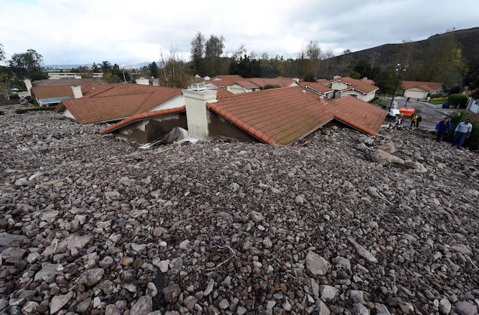 Homes wrecked by mudslide